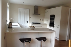 Crystal Salt Quartz Worktop, Upstands, Window Board & Mitred Gable