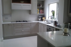 Crystal Ivory Quartz Worktop, Upstands, Splashback & Window Board