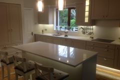 Silver White Quartz Worktop, Upstands, Splashback & Window Board