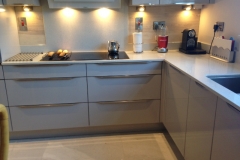 Sparkling White Quartz Worktop, Upstands & Splashback