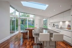 Crystal Salt Quartz Worktop & Platinum Granite Island Top