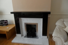 Supreme Black Granite & Carrara Marble Fireplace