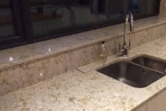 Silver Sea Quartz Worktop, Upstands & Splashback