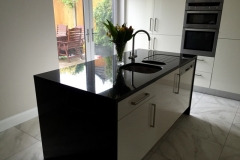 Indian Black Granite Island Top with 1/2 Recessed Draining Board & Gables