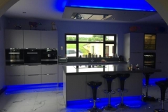 Sparkling Grey Quartz Worktop, Upstands, Window Board, 60mm Mitred Downstands on Island & 1/2 Recessed Draining Board