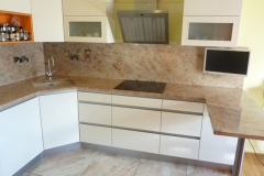 Shiva Ivory Granite Worktop with Full Height Cladding