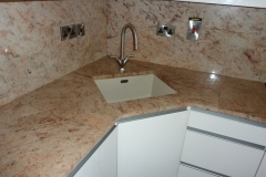Shiva Ivory Granite Worktop with Full Height Cladding