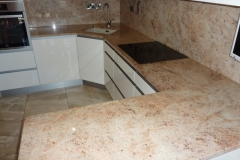 Shiva Ivory Granite Worktop with Full Height Cladding