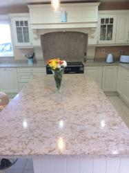 Silver Sea Quartz Worktop, Upstands & Splashback