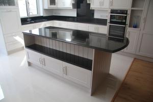 Indian Black Granite Worktop with Ogee Edge Profile on Island Top