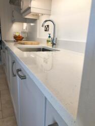 Crystal Ivory Quartz Worktop, Upstands & Splashback