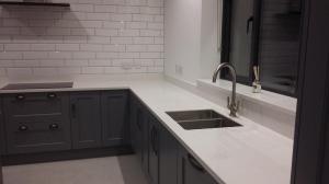 Crystal Ivory Quartz Worktop, Upstands & Window Board